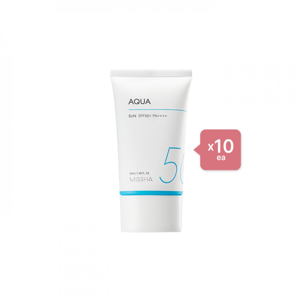 MISSHA - All-Around Safe Block Aqua Sun SPF50+ PA++++ (New version of All-Around Safe Block Aqua Sun Gel ) - 50ml (10ea) Set