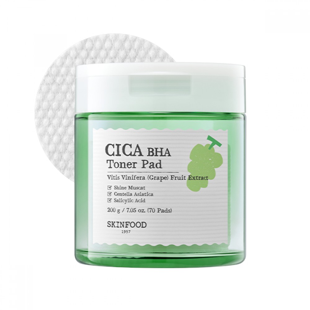SKINFOOD - Shine Muscat Cica BHA Toner Pad - 200g/70pads