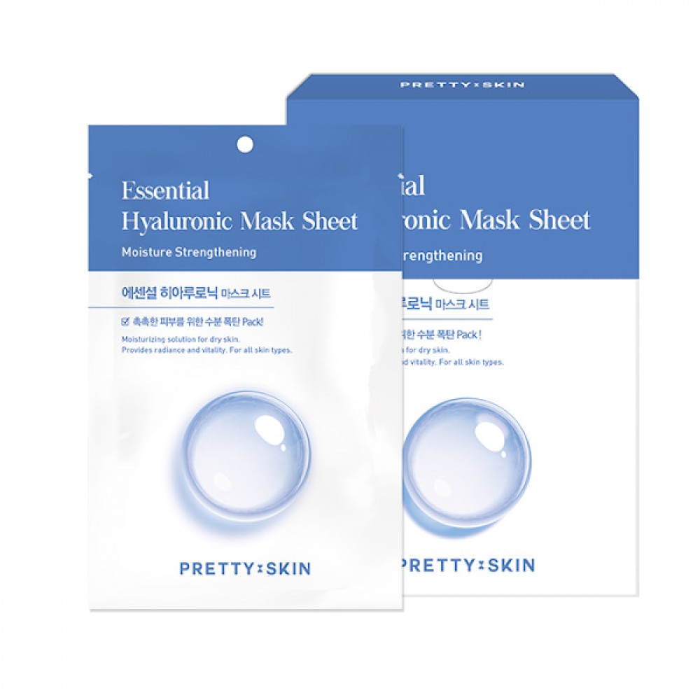 PRETTYSKIN - Essential Hyaluronic Mask Sheet - 10pcs
