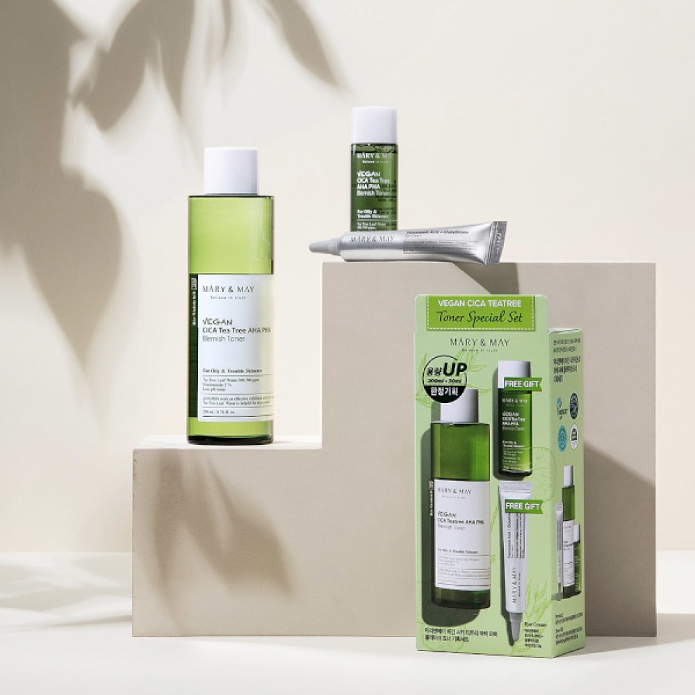 Mary&May - Vegan CICA Tea Tree Toner Special Set - 1set (3items)