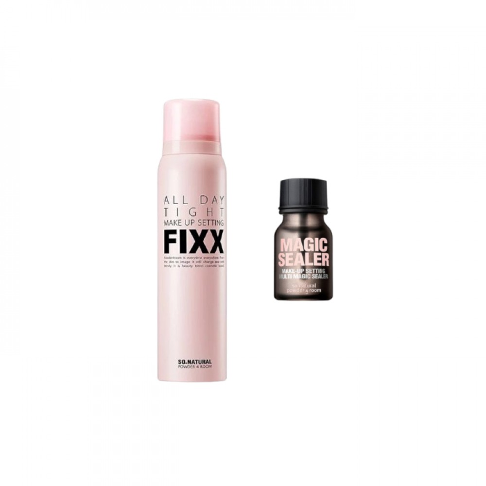 So Natural - All Day Tight Make Up Setting Fixx - 75ml + Makeup Setting Multi Magic Sealer - 10ml Set