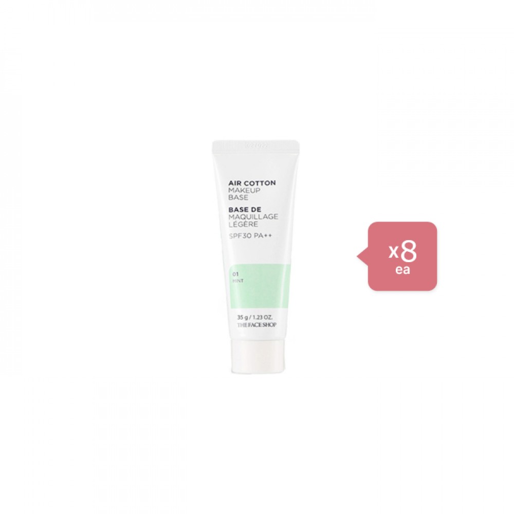 THE FACE SHOP - Air Cotton Makeup Base - Mint (8ea) Set