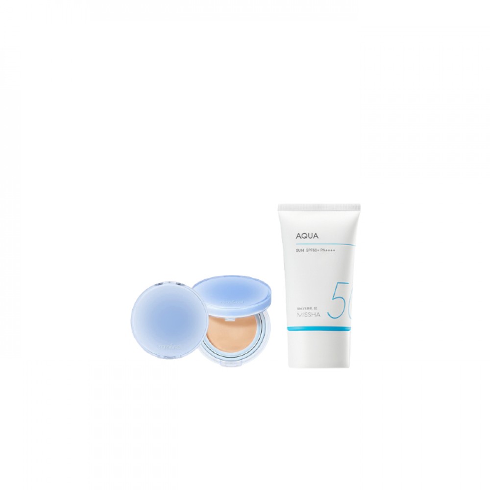 MISSHA - All Around Safe Block Essence Sun SPF45 PA+++ - 50ml X Romand - Bare Water Cushion - 20g - 23 Beige