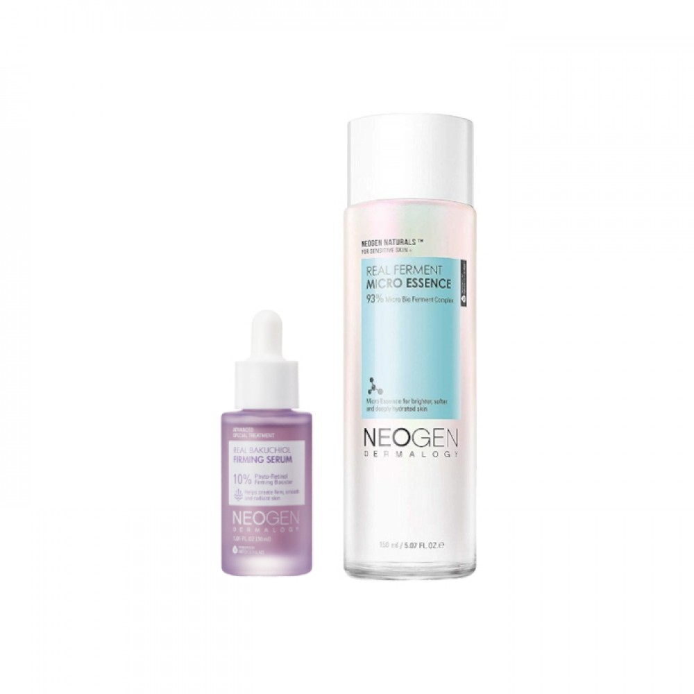 NEOGEN Dermalogy - Dermalogy Real Ferment Micro Essence - 150ml + Real Bakuchiol Firming Serum - 30ml Set