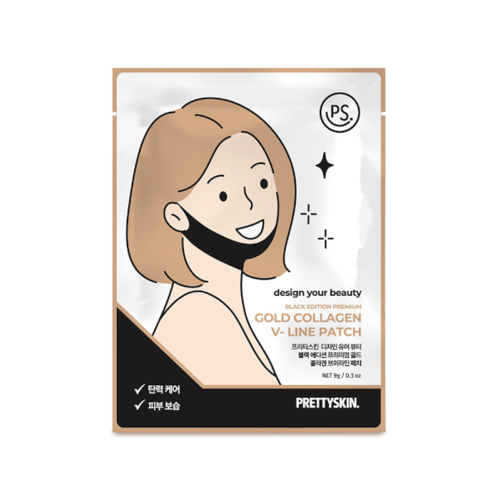 PRETTYSKIN - Black Edition Premium Gold Collagen V-Line Patch - 9g