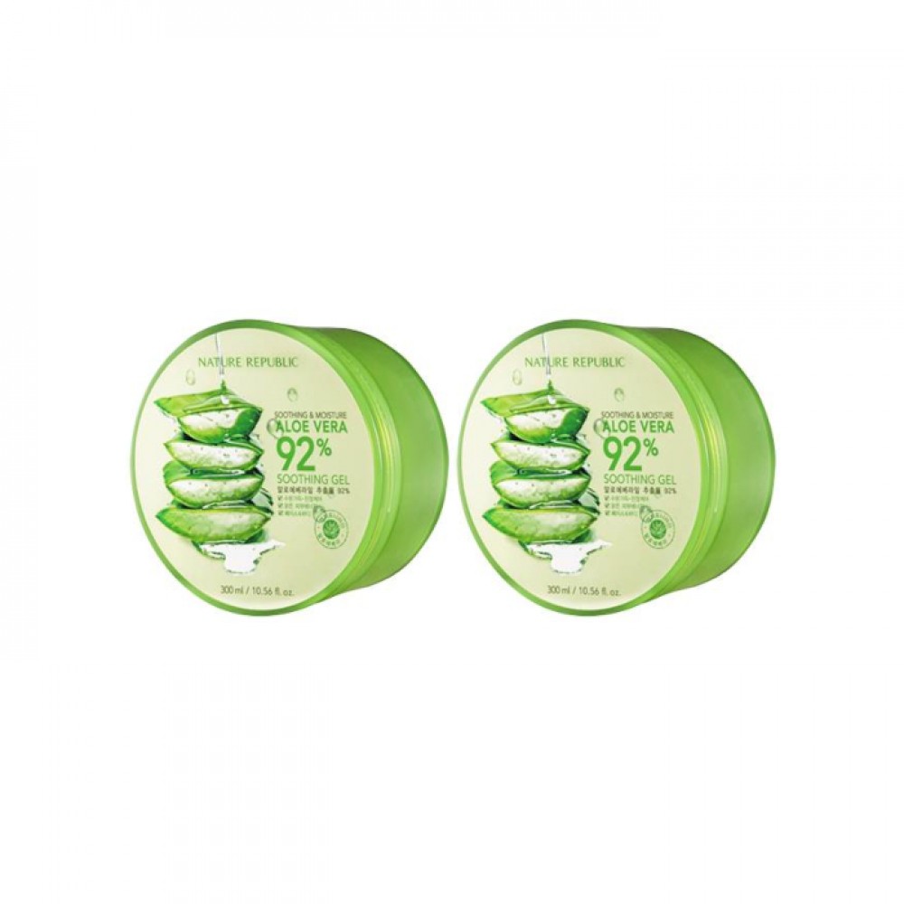 NATURE REPUBLIC Soothing & Moisture Aloe Vera 92% Soothing Gel - 300ml (2ea) Set
