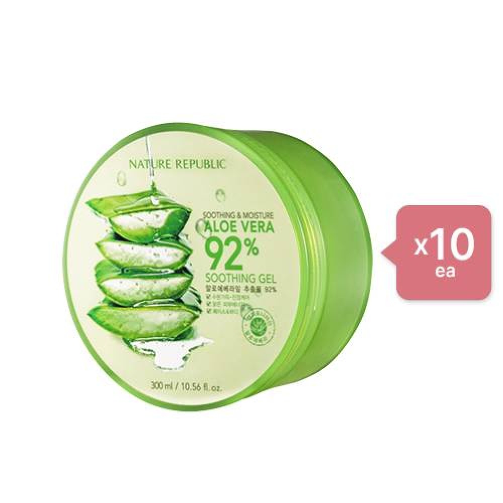 NATURE REPUBLIC Soothing & Moisture Aloe Vera 92% Soothing Gel - 300ml (10ea) Set