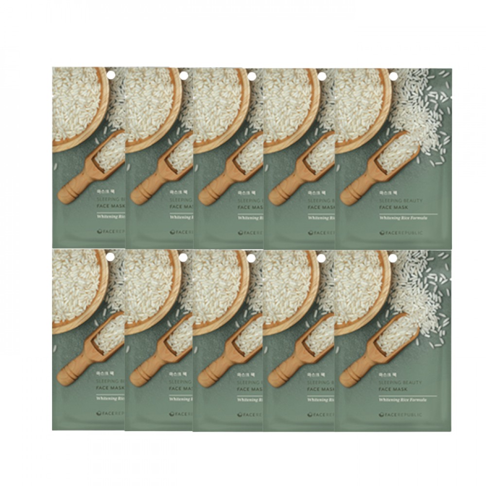 face republic - Sleeping Beauty Face Mask - 23ml - Whitening Rice Formula (10ea) Set