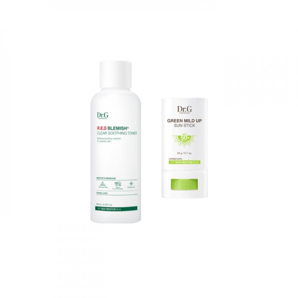 Dr.G Green Mild Up Sun Stick SPF50+ PA++++ - 20g (1ea) + R.E.D Blemish Clear Soothing Toner - 200ml (1ea) set