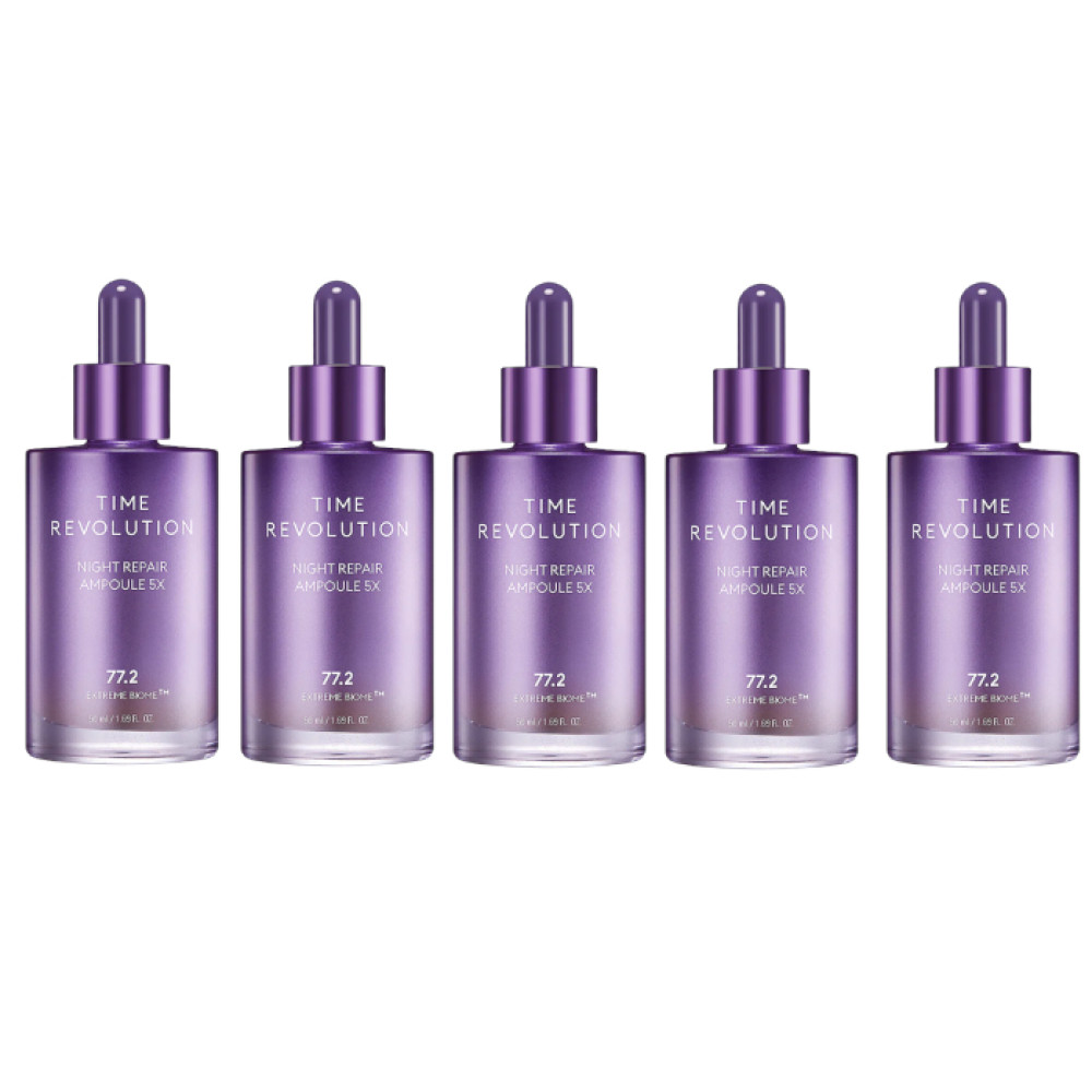 MISSHA Time Revolution Night Repair Ampoule 5X - 50ml (New Version of Time Revolution Night Repair Probio Ampoule) (5ea) Set