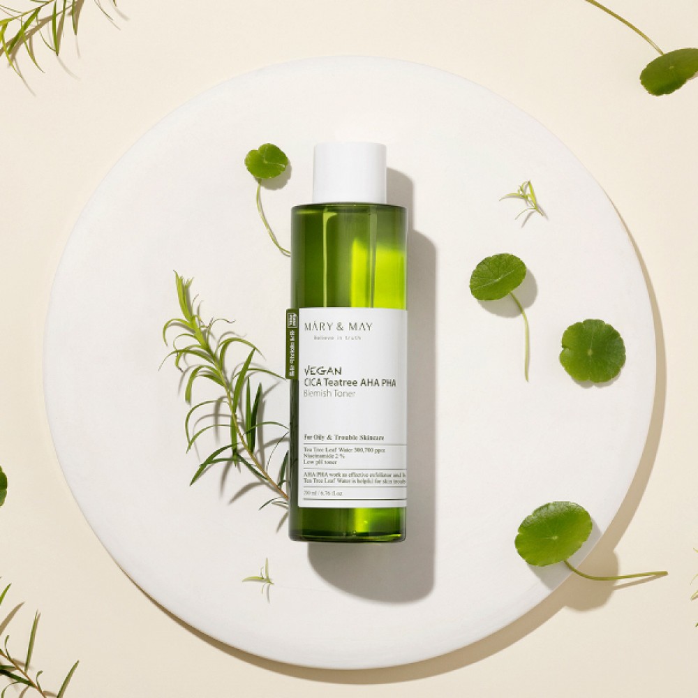 Mary&May - Vegan CICA Teatree AHA PHA Blemish Toner - 200ml