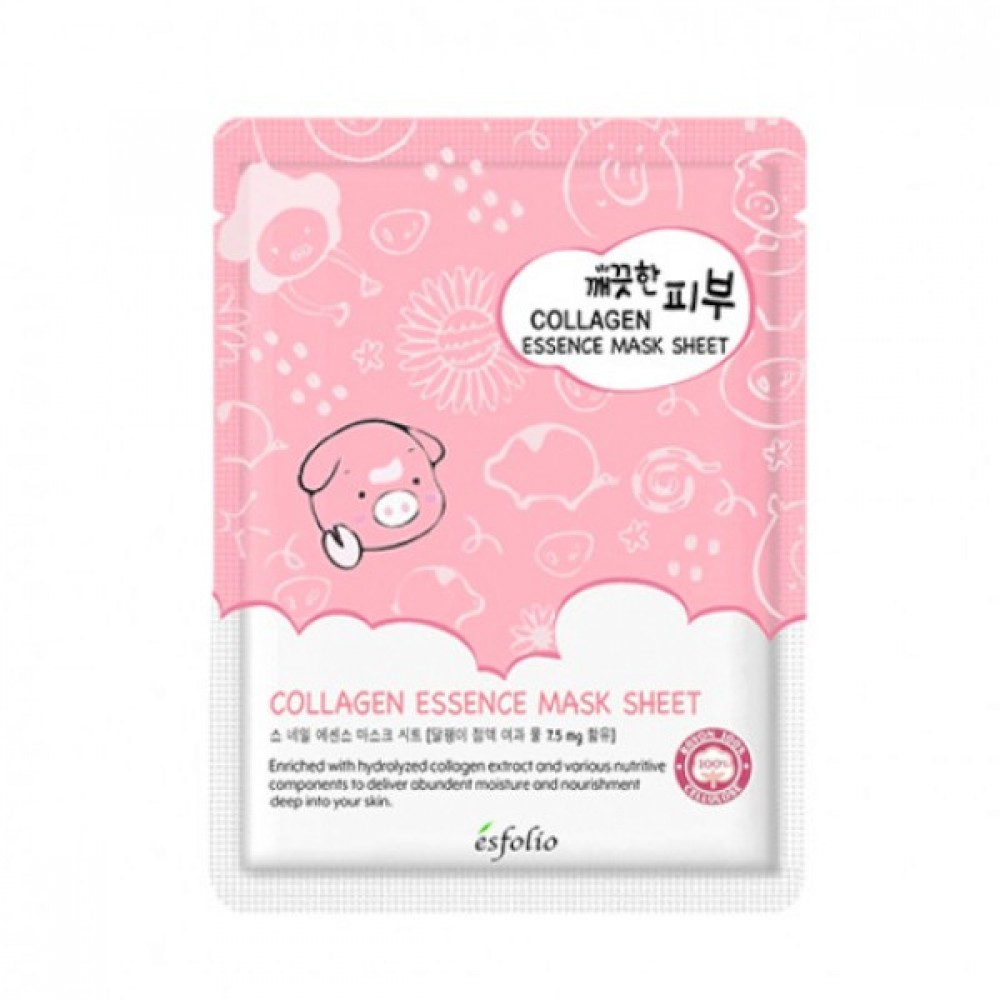 esfolio - Pure Skin Collagen Essence Mask Sheet - 10pc