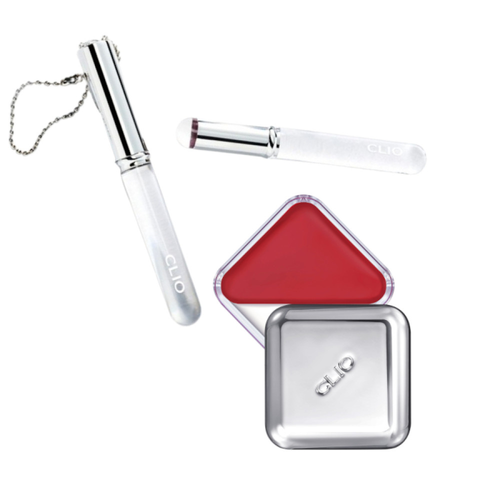 CLIO - Essential Lipcheek Tap 06 Apple Garden + Lip Brush Set