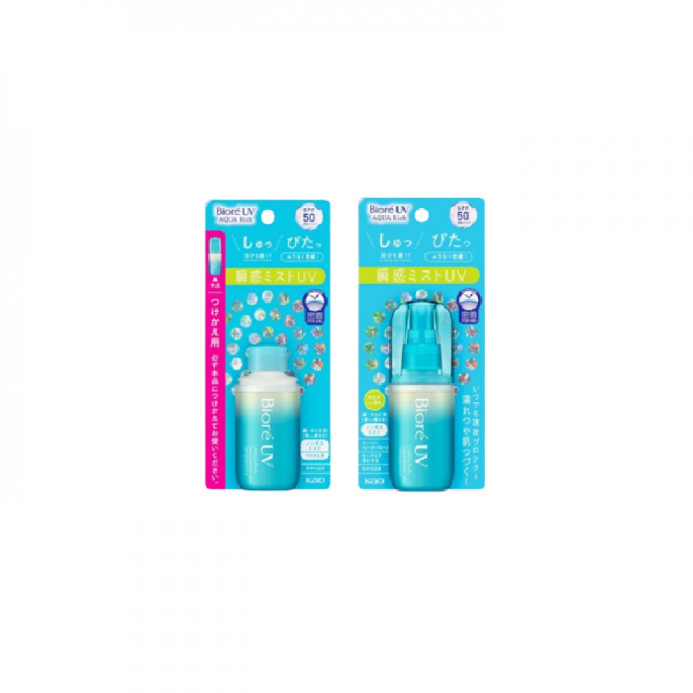 Kao Biore UV Aqua Rich Aqua Protect Mist SPF50 PA++++ 60ml + Refill (60ml) Set