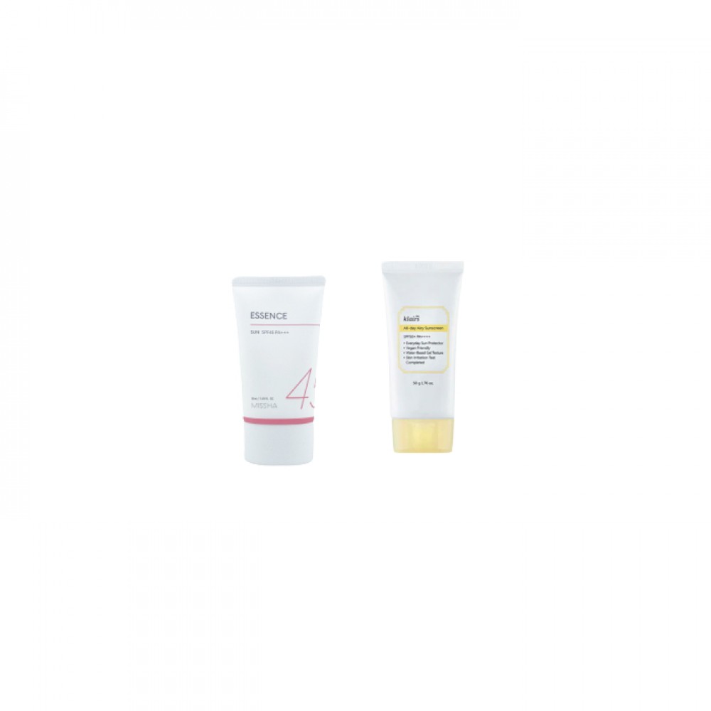 MISSHA All Around Safe Block Essence Sun SPF45 PA+++ - 50ml X Dear; Klairs - All-day Airy Sunscreen SPF50+ PA++++ - 50g