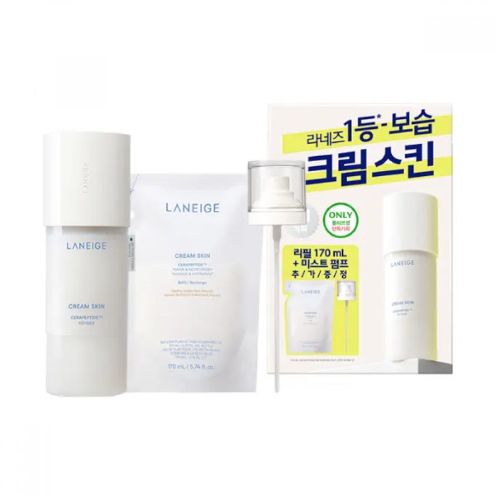 LANEIGE - Cream Skin Cerapeptide Refiner + Refill Set - 170ml + 170ml