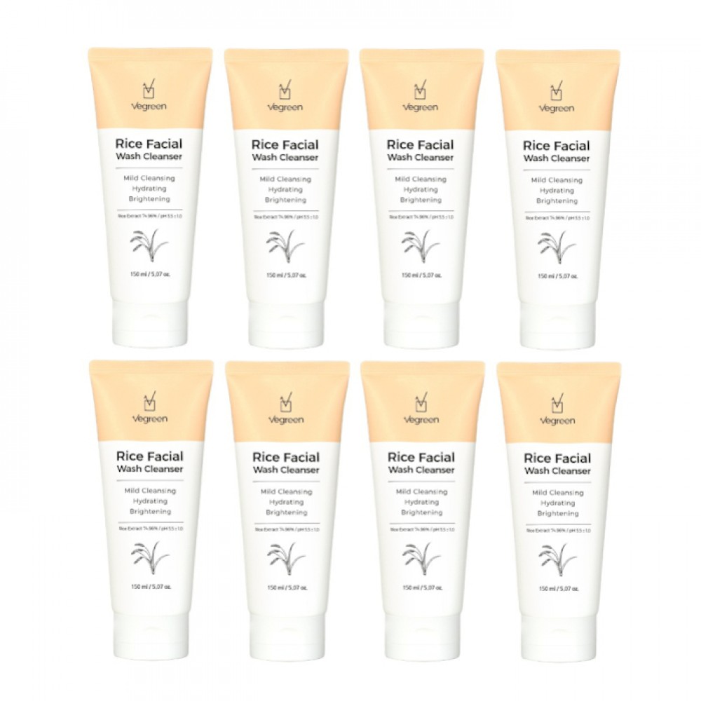 VEGREEN - Rice Facial Wash Cleanser - 150ml (8ea) Set