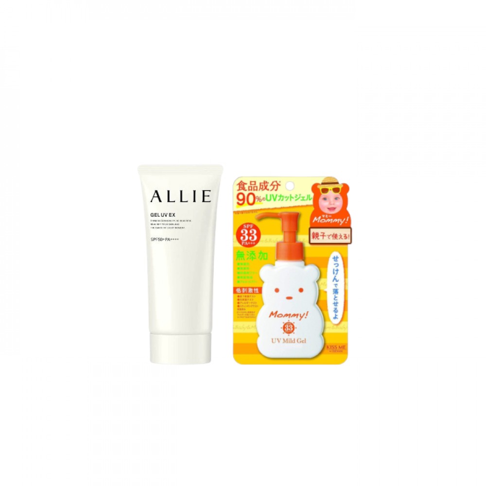 ISEHAN - Kiss Me Mommy UV Mild Gel SPF33 PA+++ - 100ml X Kanebo - Allie Gel UV EX SPF50+ PA++++ - 90g (New Version of ALLIE - Extra UV Gel SPF50+ PA++++ - 90g)