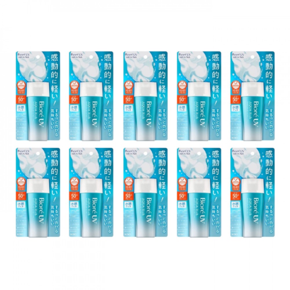 Kao Biore UV Aqua Rich Watery Gel SPF50+ PA++++ - 70ml 10pcs Set