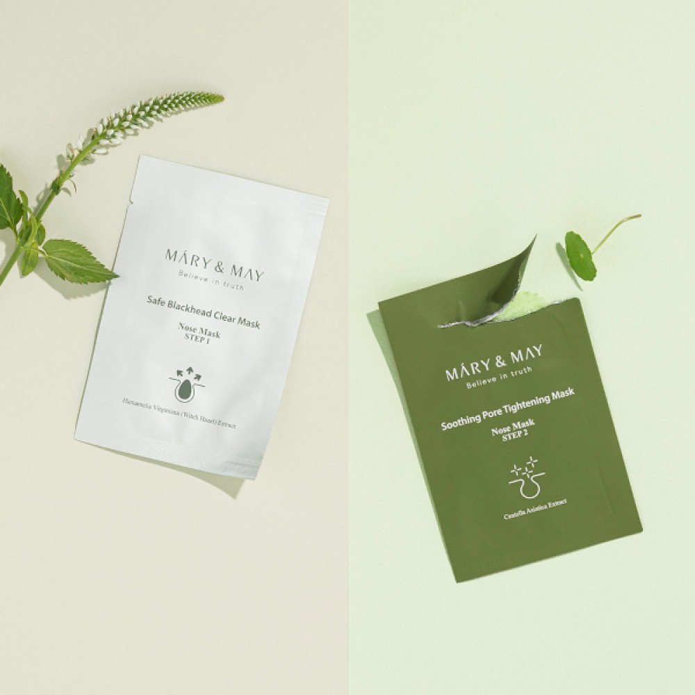 Mary&May - Daily Safe Black Head Clear Nose Mask - Step1 (3.5g) X 10 EA +Step2 (3.5g) X 10 EA