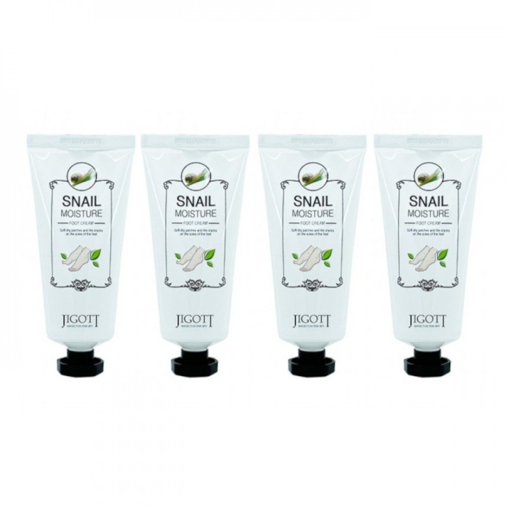 Jigott - Snail Moisture Foot Cream - 100ml (4ea) Set