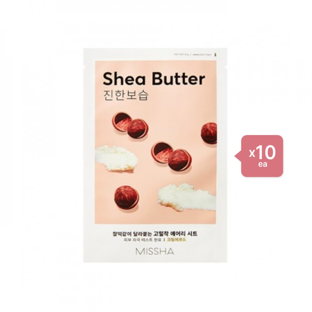 MISSHA Airy Fit Sheet Mask - Shea Butter - 1pc (10ea) Set