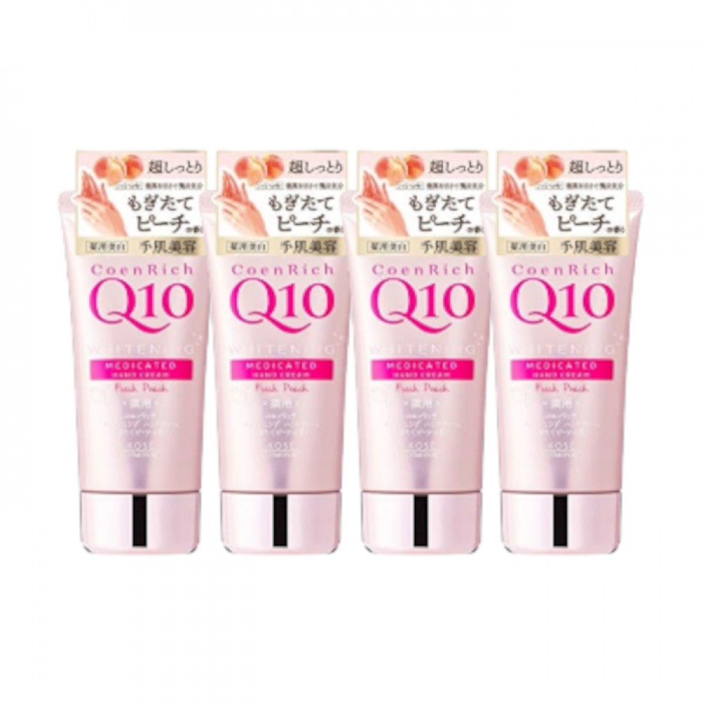 Kose - Coenrich Q10 Medicated Hand Cream - Fresh Peach - 80g (4ea) Set