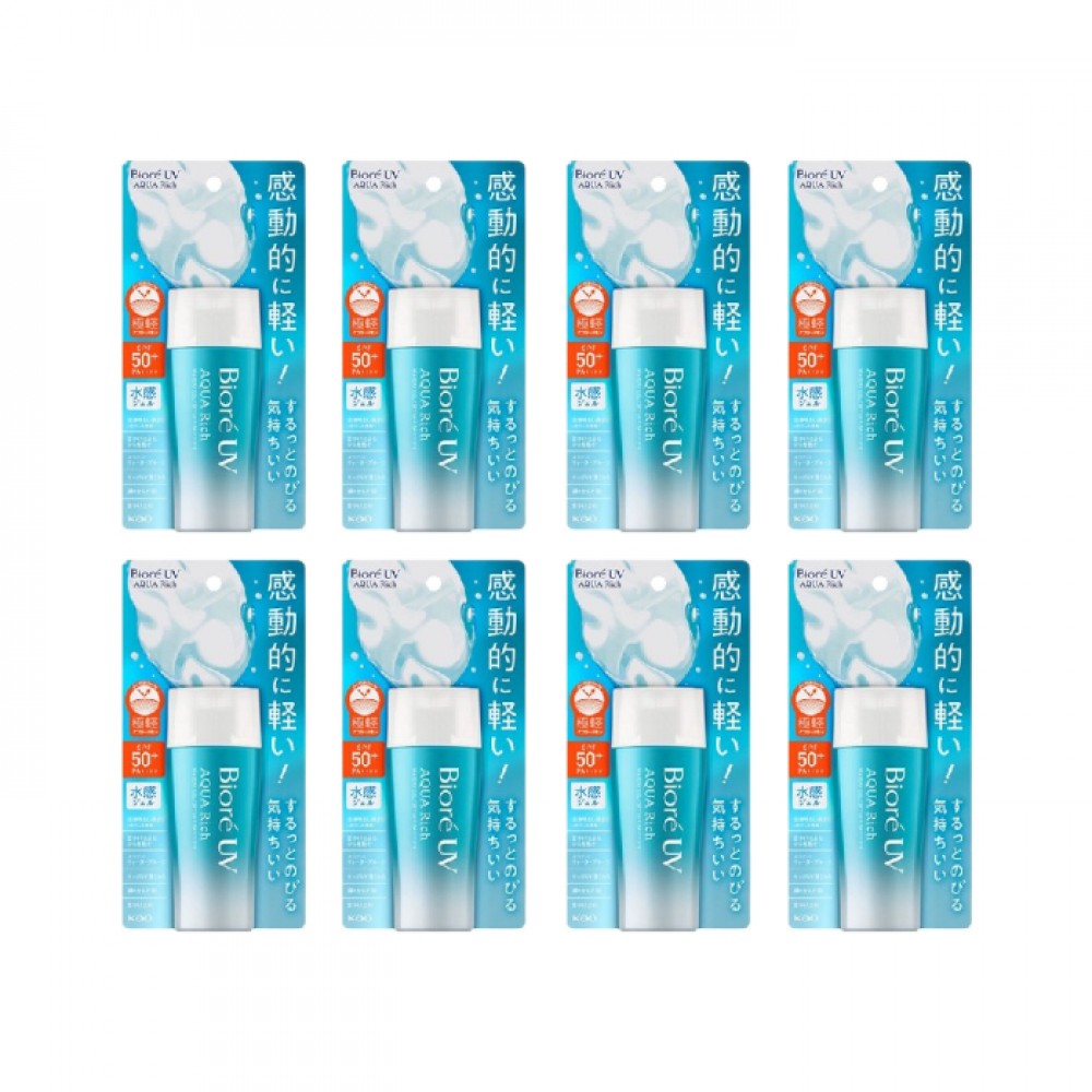 Kao Biore UV Aqua Rich Watery Gel SPF50+ PA++++ - 70ml 8pcs Set