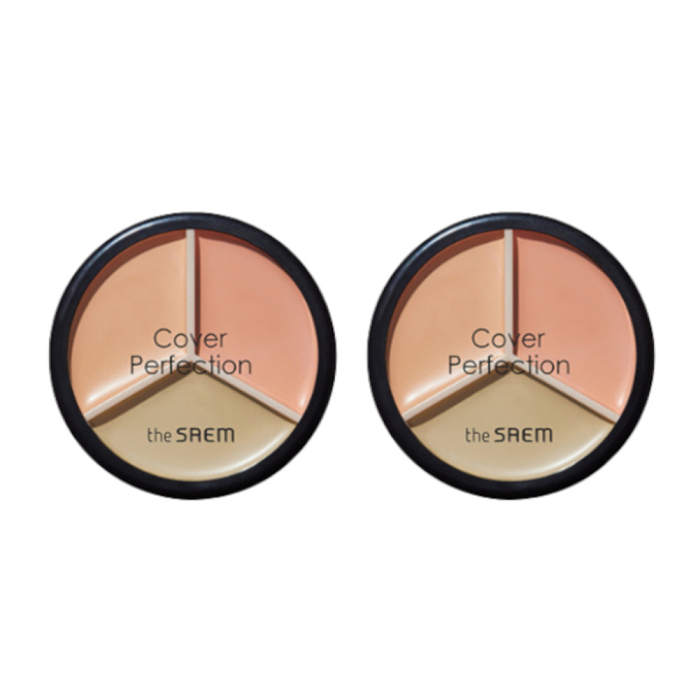 The Saem - Cover Perfection Triple Pot Concealer - 4.5g*3 - 01 Correct Beige (2ea) Set
