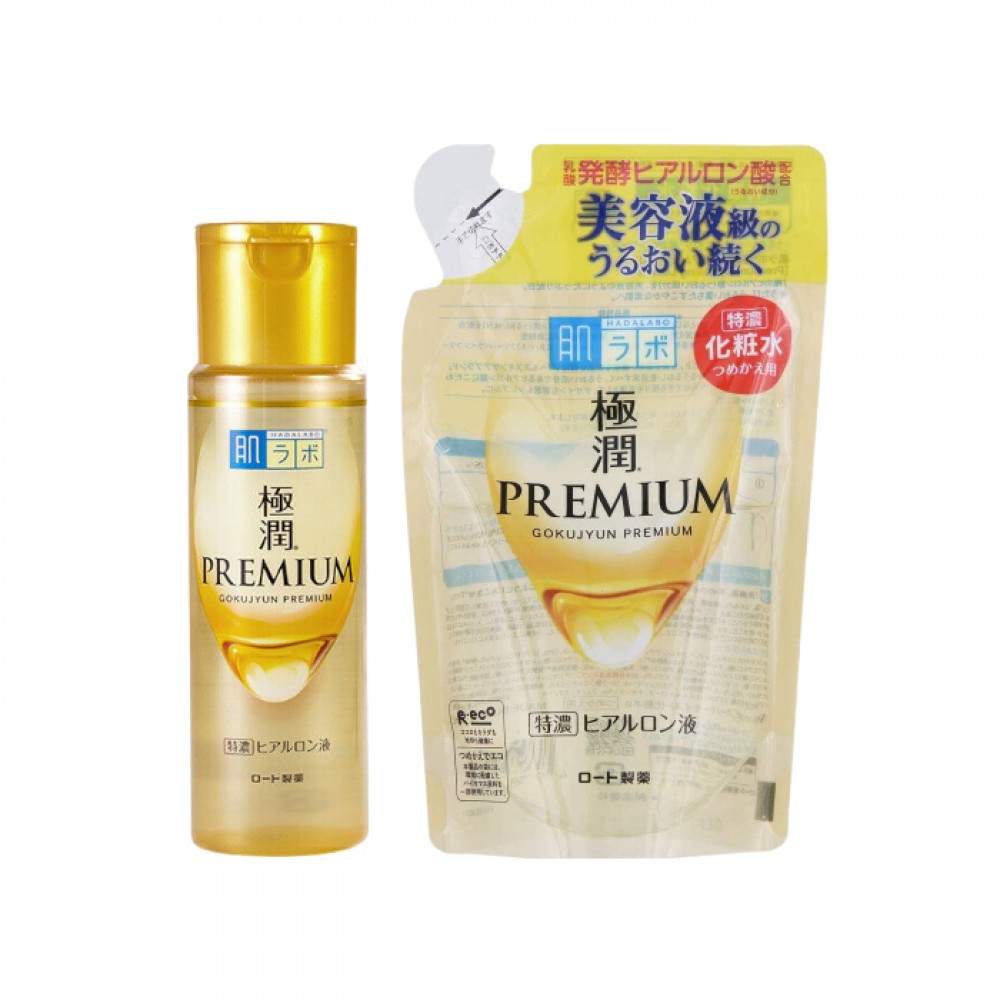 Rohto Mentholatum - Hada Labo Gokujyun Premium Lotion + Refill Set