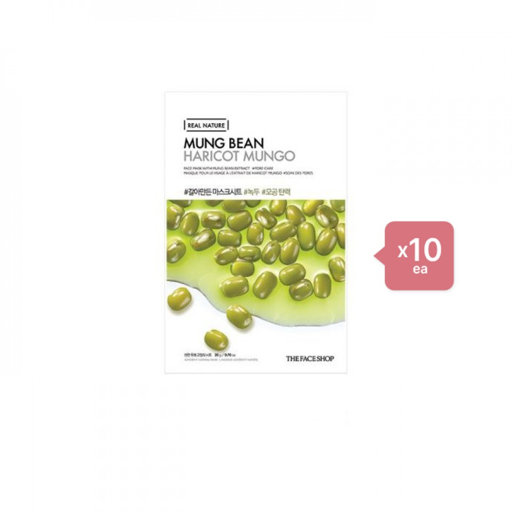 THE FACE SHOP - Real Nature Face Mask - Mung Bean - 1pc (10ea) Set