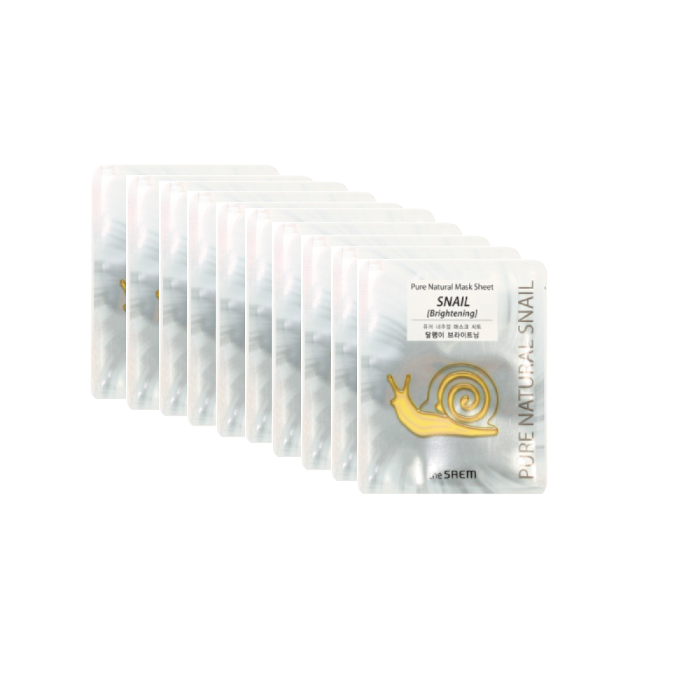 The Saem - Pure Natural Mask Sheet - Snail Brightening (10ea) Set