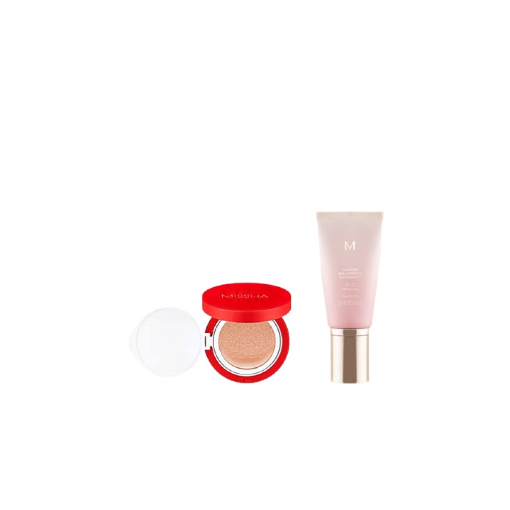 MISSHA - M Signature Real Complete BB Cream EX SPF30 PA++ (New Version) - 45g - 23 Calm Beige X MISSHA - Velvet Finish Cushion SPF50+ PA+++ - 15g - 23