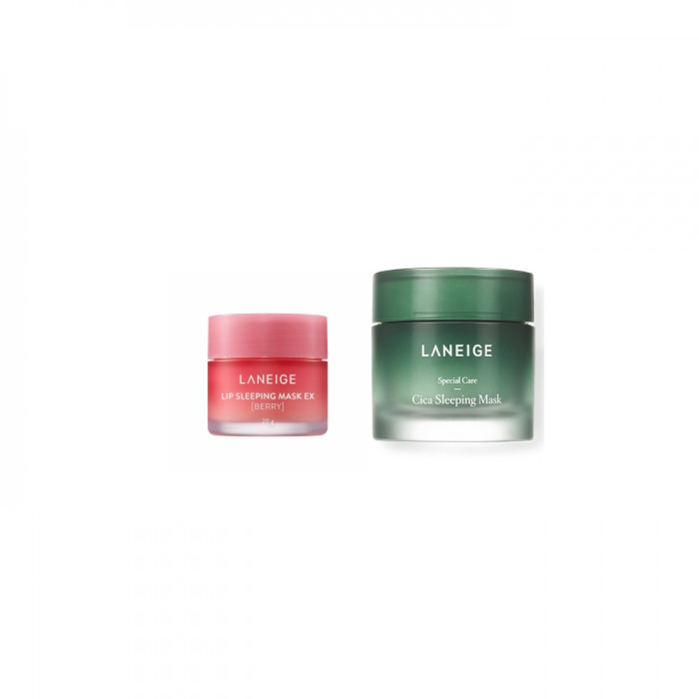 LANEIGE - Lip Sleeping Mask EX - 20g - Berry (1ea) + Cica Sleeping Mask - 60ml (1ea) Set