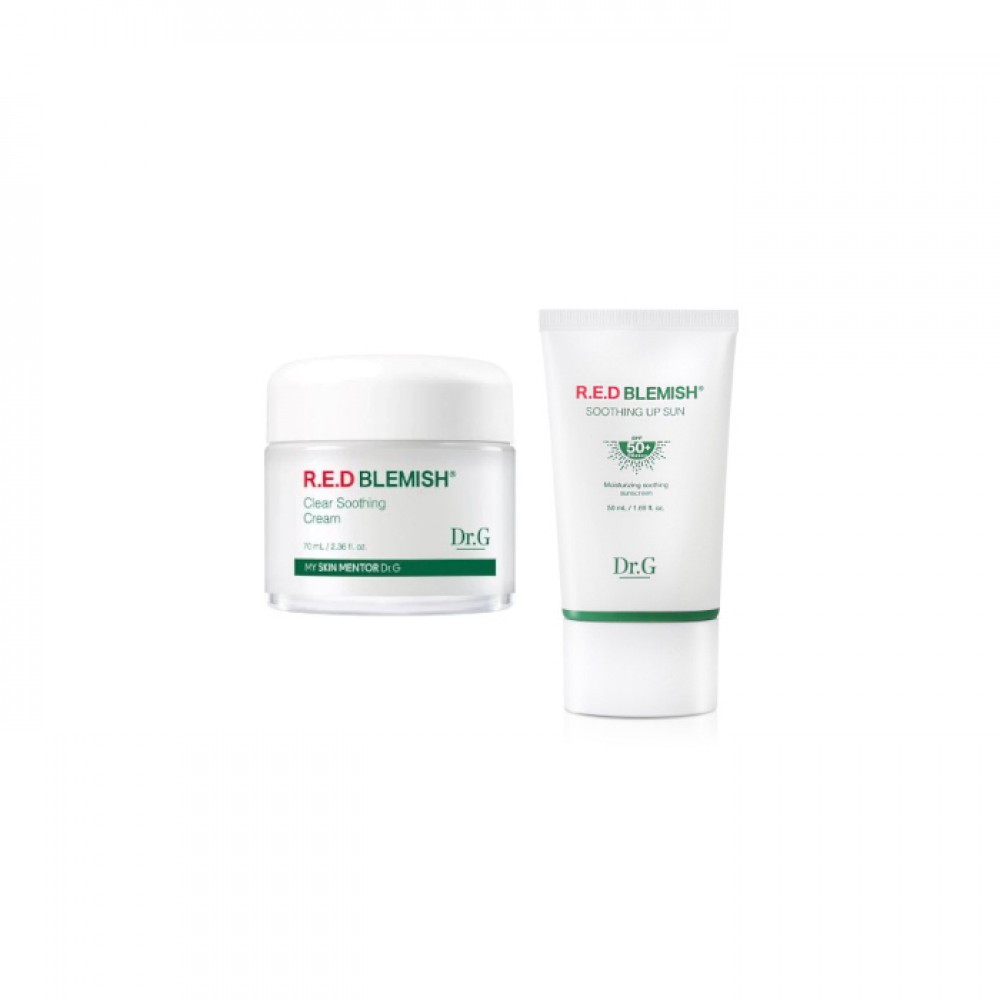 Dr.G - R.E.D Blemish Clear Soothing Cream - 70ML - 70ml - White (1ea) + Red Blemish Soothing Up Sun SPF50+ PA+++ - 50ml (1ea) set