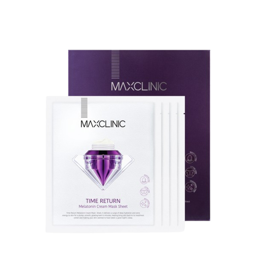 MAXCLINIC - Time Return Melatonin Cream Mask Sheet - 4pcs
