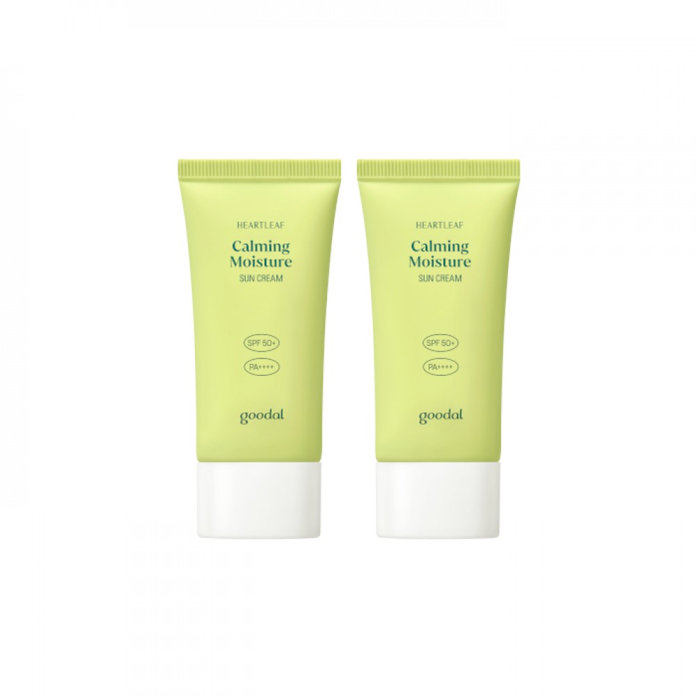 Goodal - Heartleaf Calming Moisture Sun Cream SPF50+ PA++++ - 50ml (2ea) Set (New)