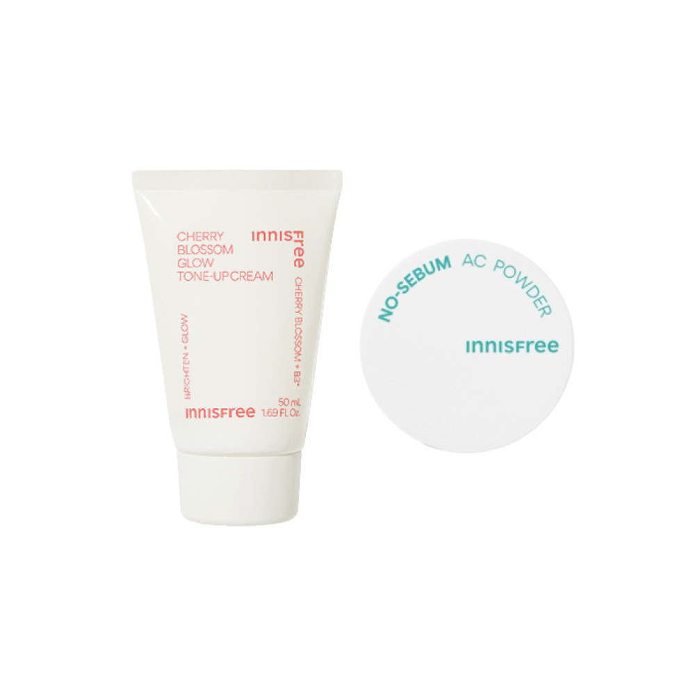 innisfree - Cherry Blossom Glow Tone-up Cream - 50ml X innisfree - No-Sebum AC Powder - 5g
