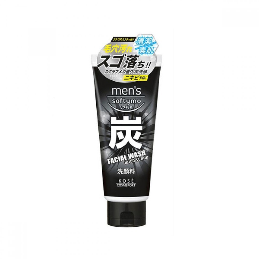 Kose - Softymo Men's Facial Wash Wild Scrub - 130g
