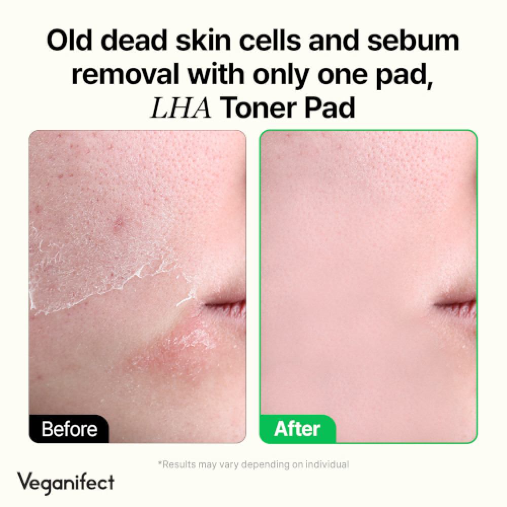 Veganifect - Clean and Glow Green Barley First LHA Toner Pad - 60ea