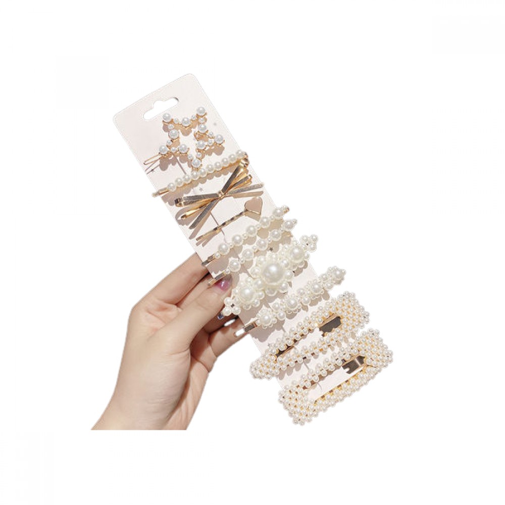 MsBlossom - Faux Pearl Hair Clips - 1set(10pcs)