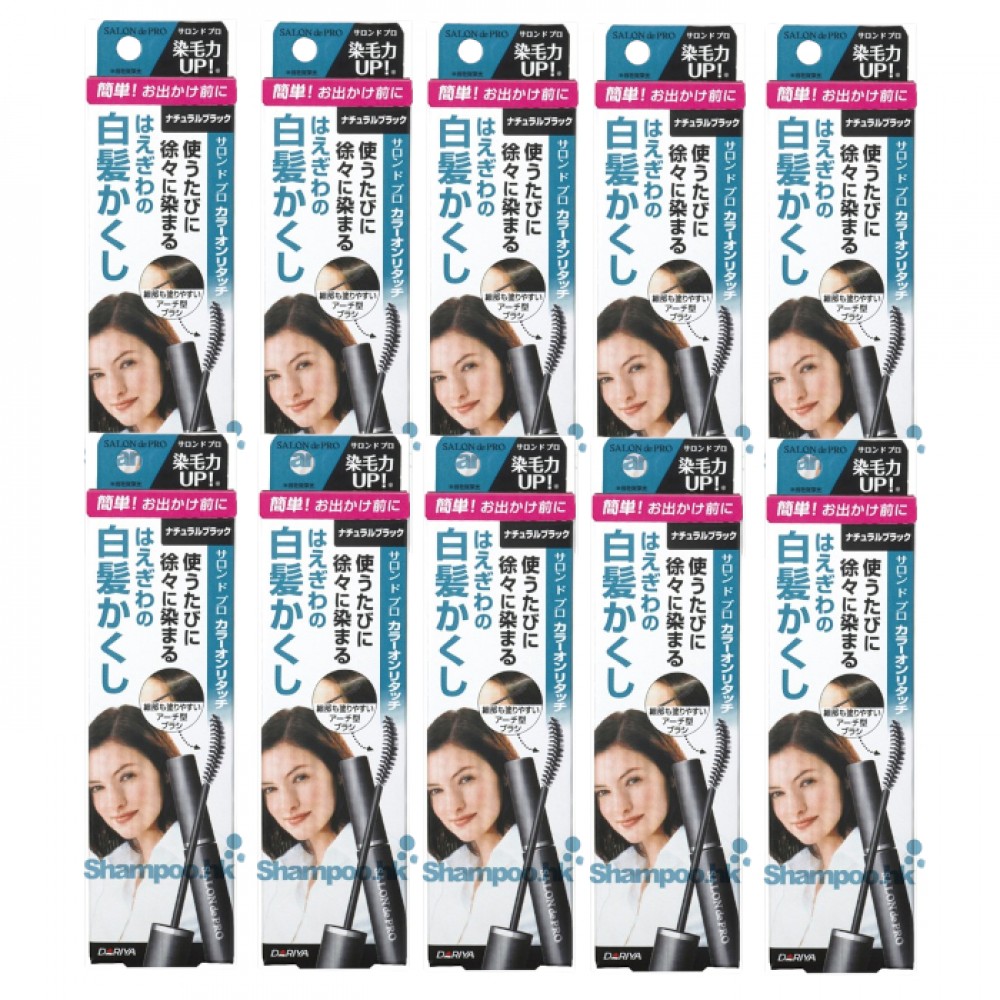 Dariya Salon De Pro - Color On Retouch Gray Hair Comb EX - 15ml - Natural Black (10ea) Set