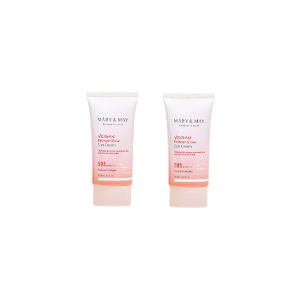 Mary&May - Vegan Primer Glow Sun Cream SPF50+ PA++++ - 50ml (2ea) Set