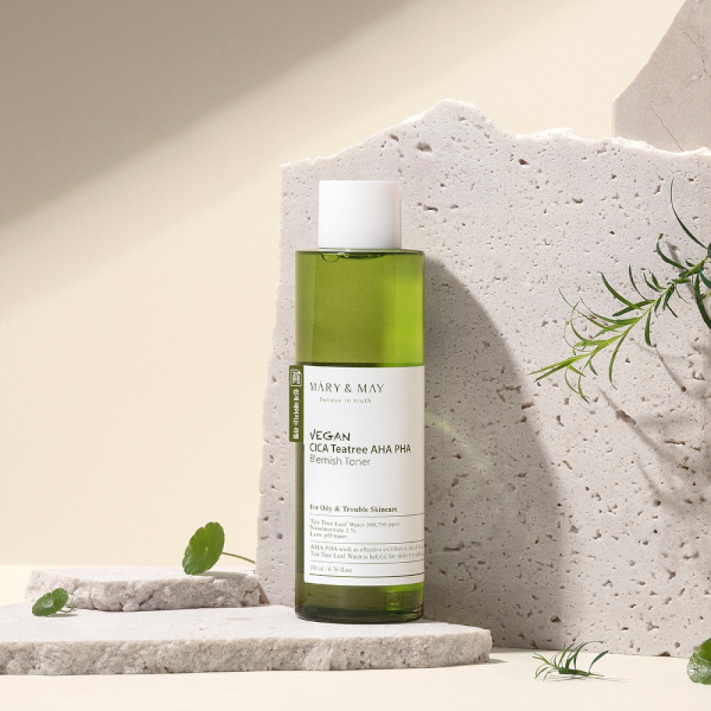 Mary&May - Vegan CICA Teatree AHA PHA Blemish Toner - 200ml