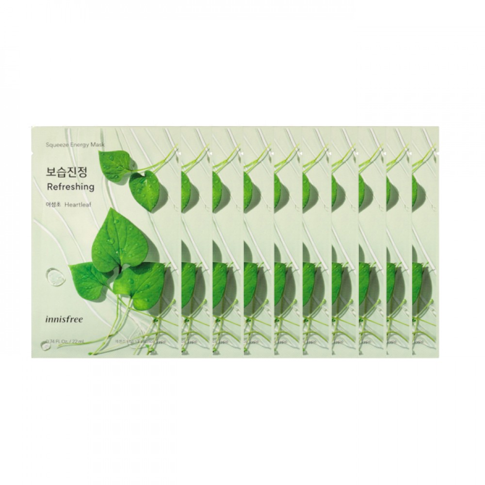 innisfree Energy Mask - Heartleaf - 10pcs Set
