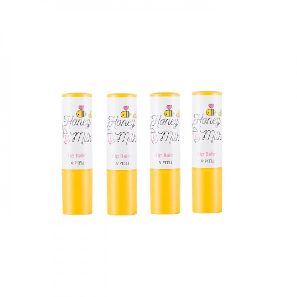 A'PIEU Honey & Milk Lip Balm - 3.3g (4ea) Set
