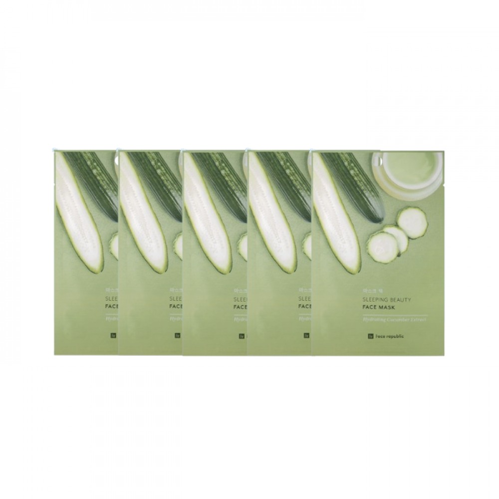 face republic Sleeping Beauty Face Mask - 23ml - Hydrating Cucumber Extract (5ea) Set