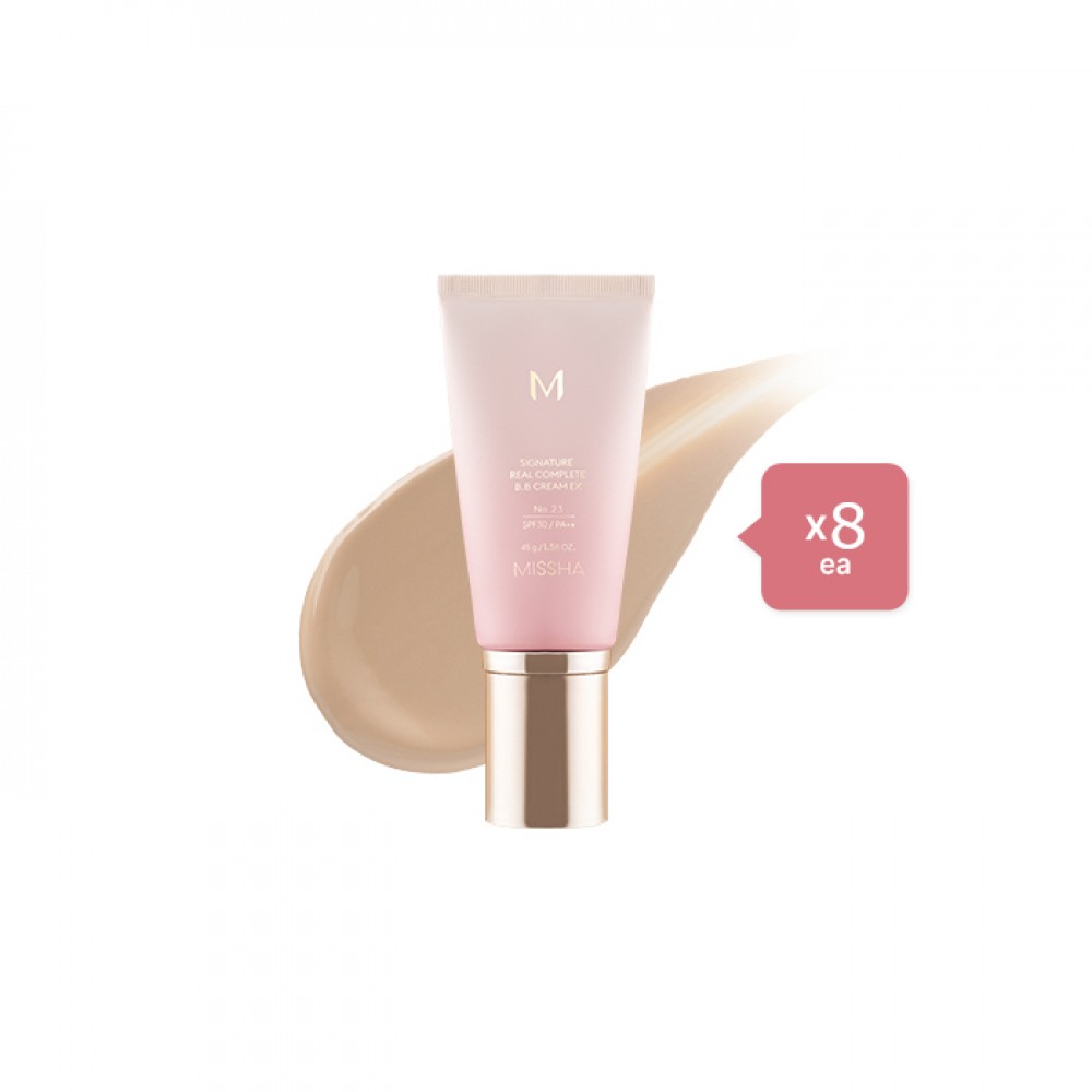 MISSHA M Signature Real Complete BB Cream EX SPF30 PA++ (New Version) - 45g - 23 Calm Beige (8ea) Set