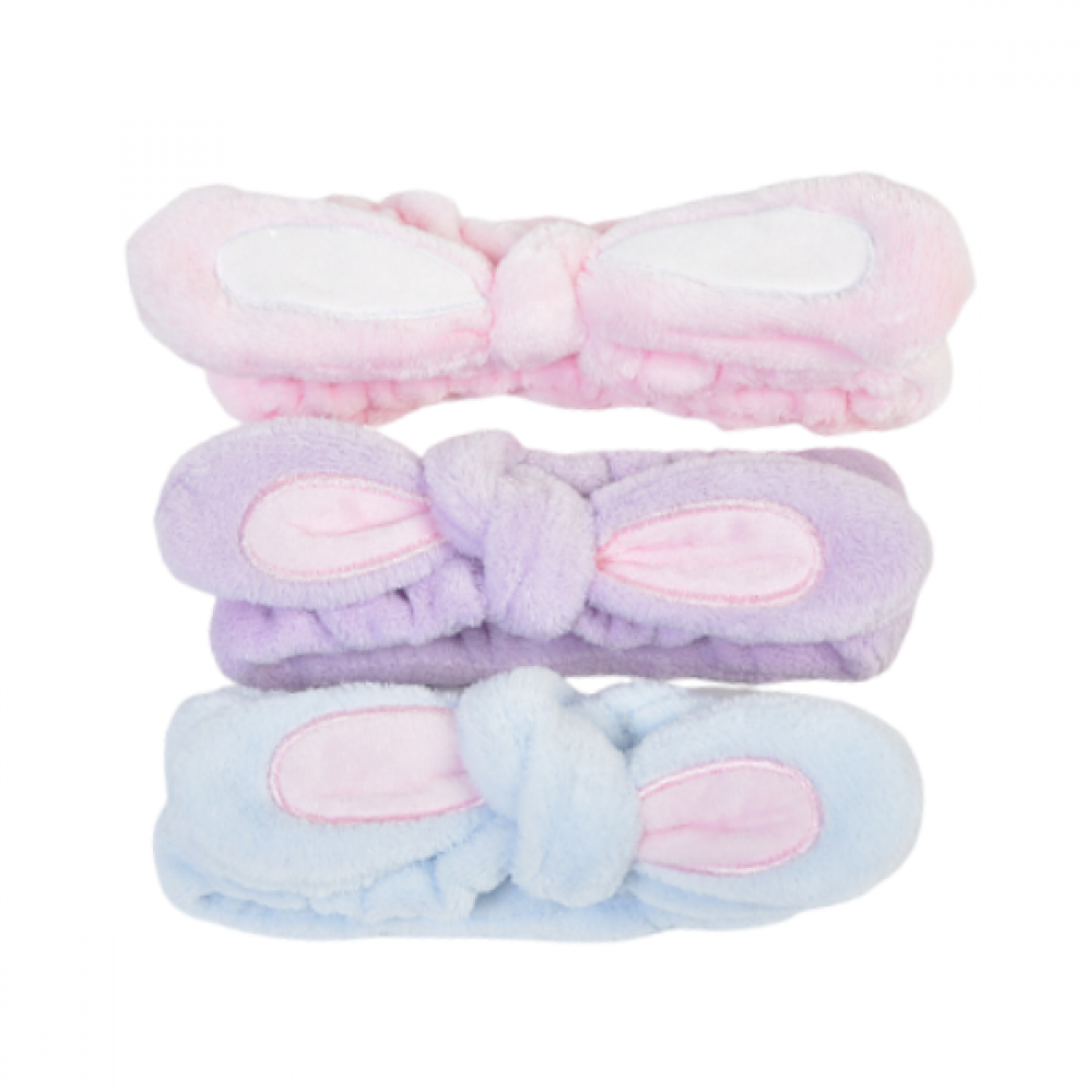 MINGXIER - Coral Fleece Rabbit Ear Face Wash Headband (Random Colour) - 1pc