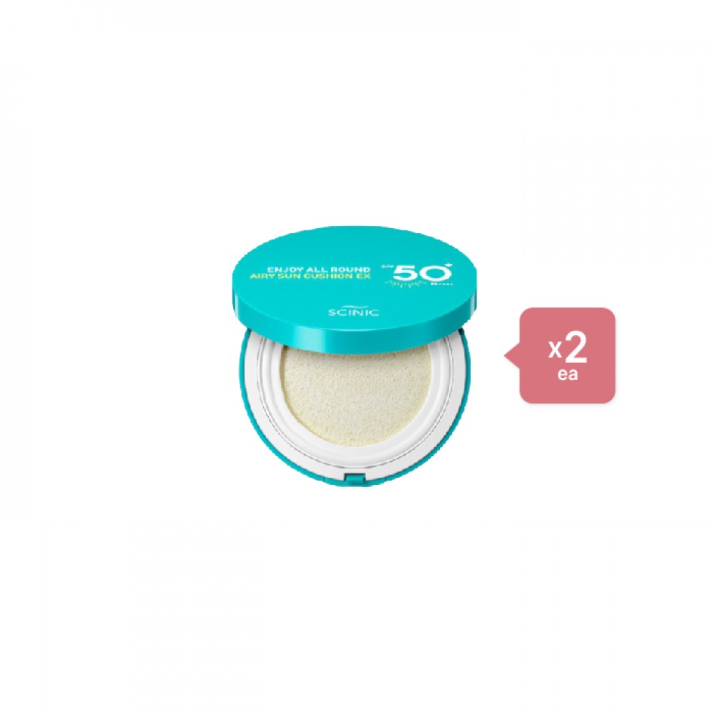 SCINIC Enjoy All Round Airy Sun Cushion EX SPF50+ PA++++ - 25g (2ea) Set